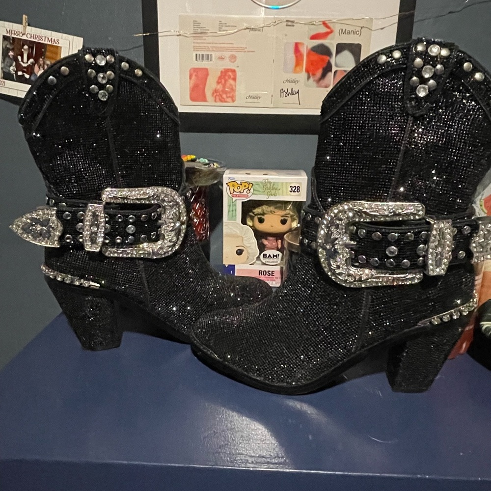 Dolls kill Club EXX Midnight Sheriff Shine Cowboy boots